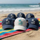 Custom Salty Beach Palm Tree Embroidered Hat - Summer Vacation Girls Trip Matching Cotton Dad Cap