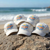 Custom Sea You Hat Funny Beach Pun Cap Personalized Summer Gift Embroidered White Cotton Wave Sun Matching Girls Trip Group Vintage Dad Hat