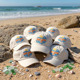 Custom Sea You Hat Funny Beach Pun Cap Personalized Summer Gift Embroidered White Cotton Wave Sun Matching Girls Trip Group Vintage Dad Hat