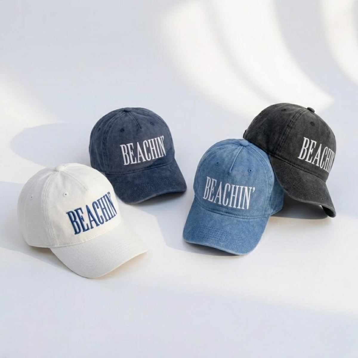 Coastal Vacation Embroidered Hat, Vintage Washed Cotton Baseball Cap, Summer Cruise Gift