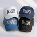 Coastal Vacation Embroidered Hat, Vintage Washed Cotton Baseball Cap, Summer Cruise Gift