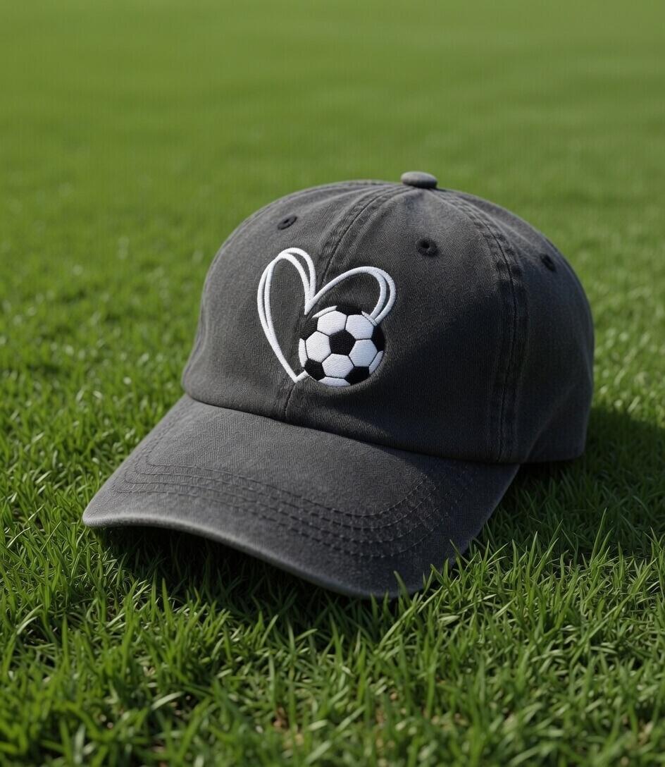 Embroidered Sport Heart Hat - Game Day Athlete & Fan Baseball Cap