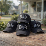 Custom Dad Hat with Kids Names, Personalized Father's Day Gift, Embroidered Dad Cap, Gift for Dad from Kids, Vintage Washed Cotton Hat