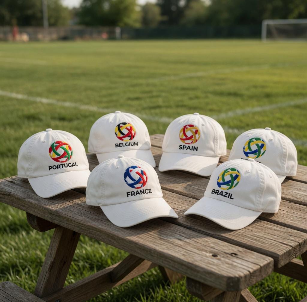 Custom Soccer Country Hat Embroidered Brazil Portugal Spain Cap Personalized Football Fan Gift Blockecore Style Retro Soccer Team Dad Hat
