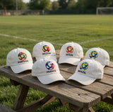 Custom Soccer Country Hat Embroidered Brazil Portugal Spain Cap Personalized Football Fan Gift Blockecore Style Retro Soccer Team Dad Hat