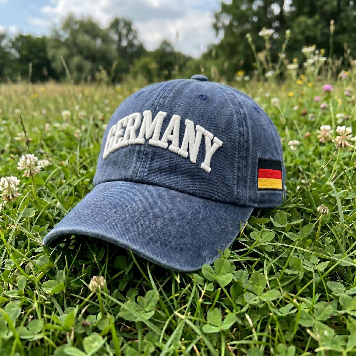 Custom 3D Puff Embroidery Hat Vintage Country Flag Cap Personalized Travel Gift Washed Cotton Retro Text Baseball Hat