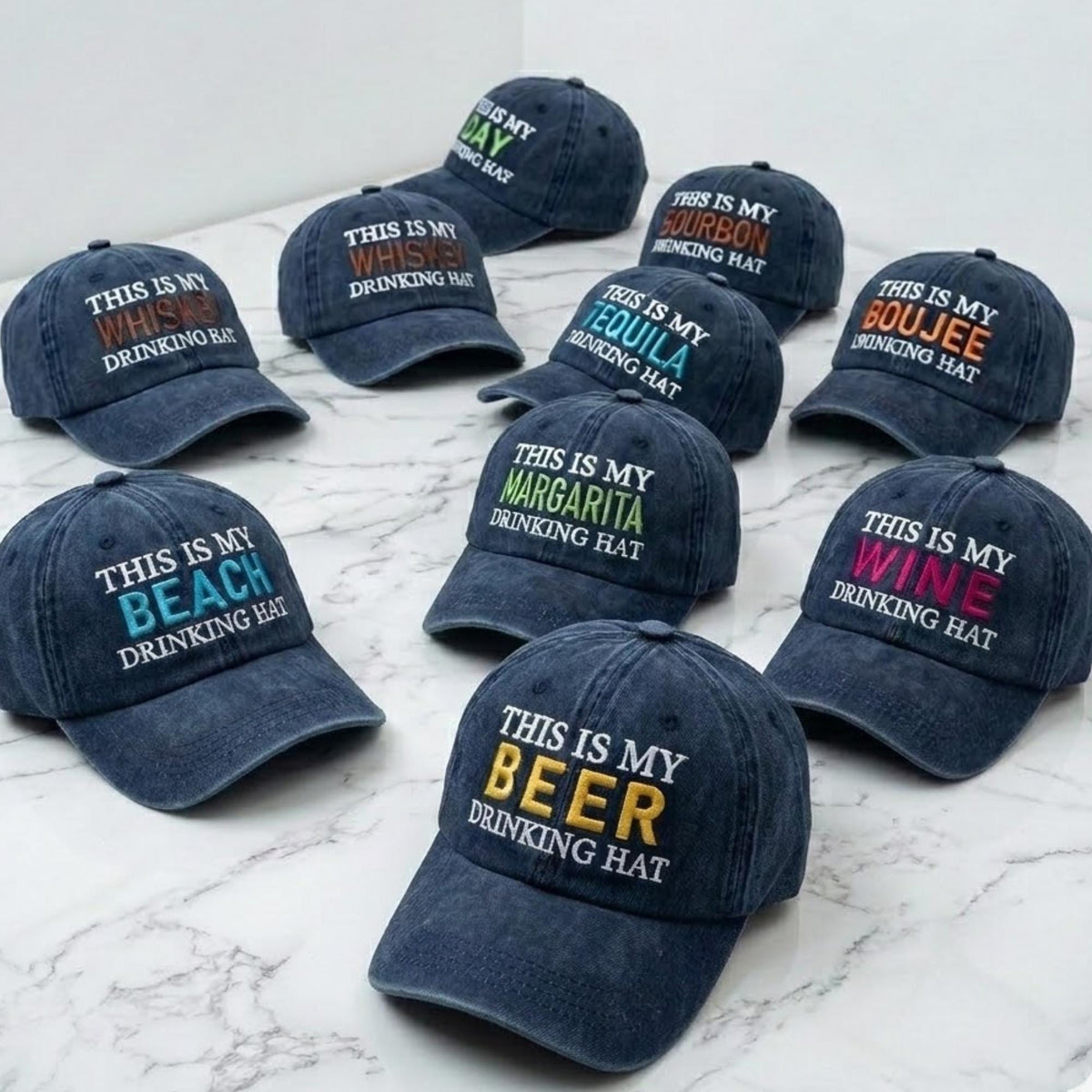 This Is My Drinking Hat, Funny Bachelorette Group Cap, Alcohol Fiesta Weekend Cap, Summer Cruise Vacation Squad Matching Cap, Beer Hat