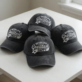 Custom Father's Day Hat, World's Greatest Pappy Grandpa Uncle Cap, Embroidered Distressed Baseball Hat, Birthday Gift for New Dad