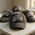 Custom Father's Day Hat, World's Greatest Pappy Grandpa Uncle Cap, Embroidered Distressed Baseball Hat, Birthday Gift for New Dad