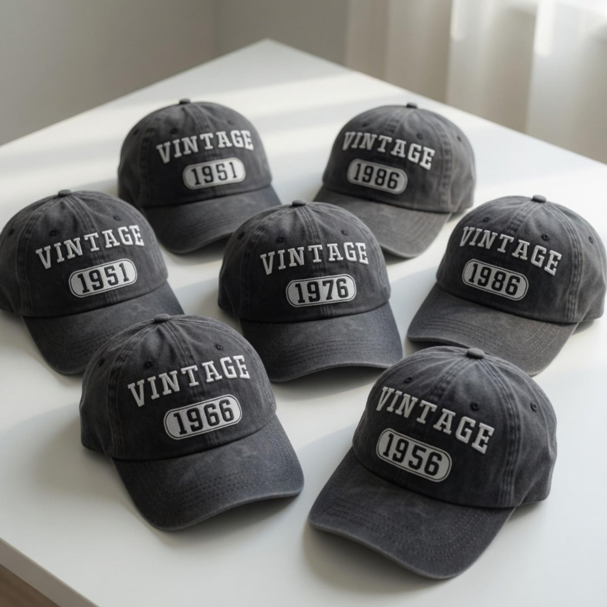 Custom Birth Year Hat, Vintage 1976 1986 Embroidered Cap, Washed Father's Day Gift, Retro Baseball Hat for Dad, Birthday Gift Men