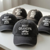 Best Dad Ever Hat, Custom Grandpa Husband Cap, Embroidered Father's Day Gift, Washed Best Uncle Baseball Hat, New Father Birthday Gift