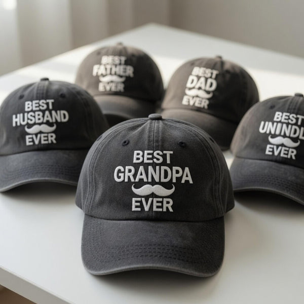 Best Dad Ever Hat, Custom Grandpa Husband Cap, Embroidered Father's Day Gift, Washed Best Uncle Baseball Hat, New Father Birthday Gift