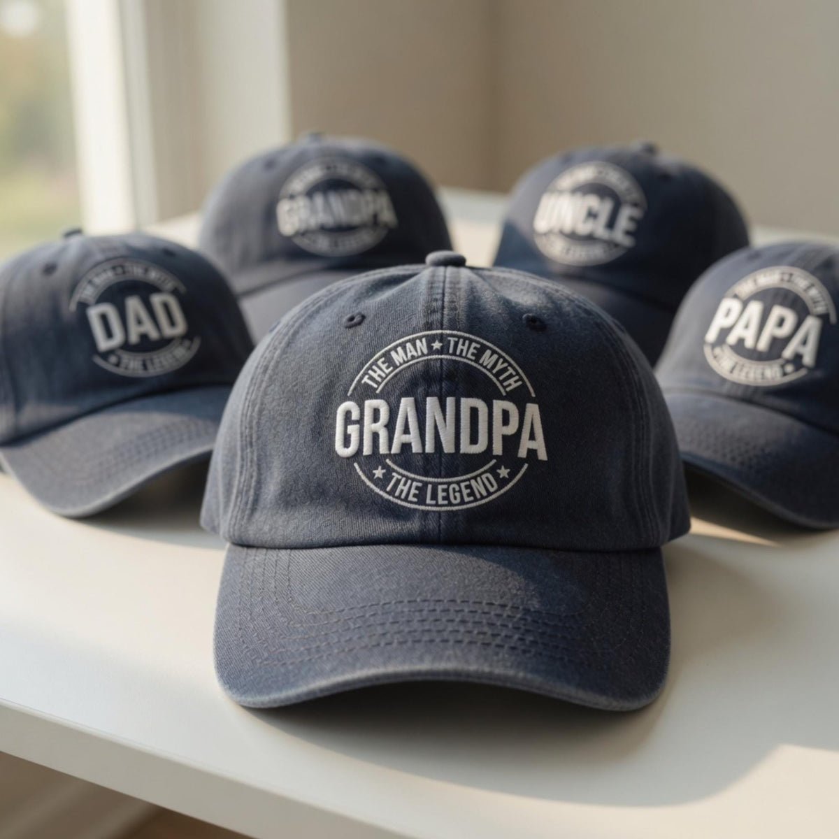 The Man The Myth The Legend Hat, Custom Grandpa Dad Papa Cap, Embroidered Father's Day Gift, Washed Uncle Baseball Hat, Gift for Him