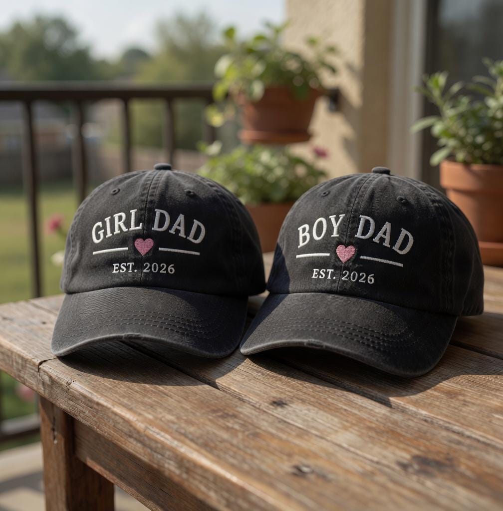 Custom Girl Dad Boy Dad Hat Est 2026, Personalized New Dad Gift, Embroidered Father's Day Cap, Baby Announcement Gift, Vintage Baseball Hat