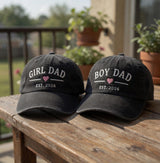 Custom Girl Dad Boy Dad Hat Est 2026, Personalized New Dad Gift, Embroidered Father's Day Cap, Baby Announcement Gift, Vintage Baseball Hat