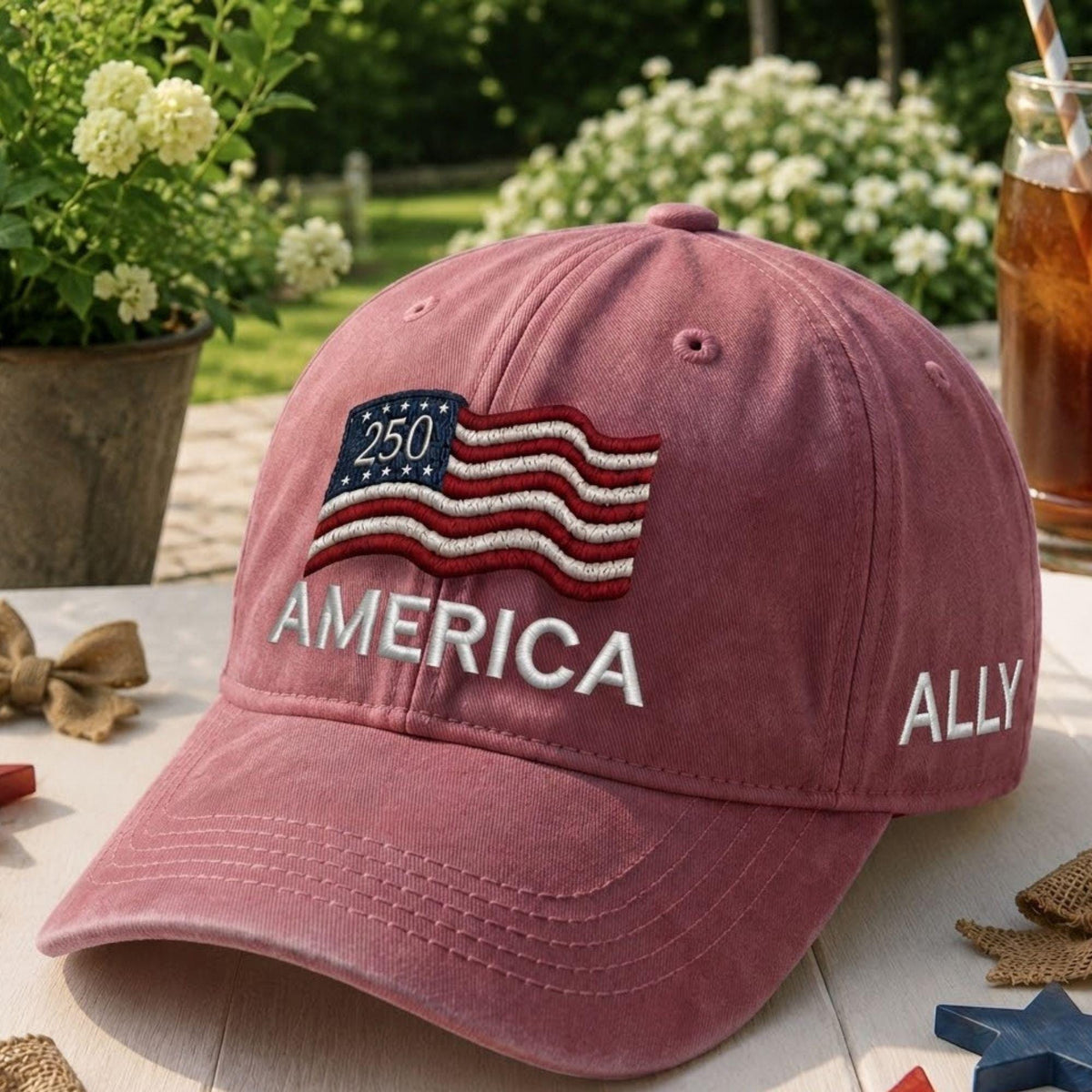 Custom USA Flag Embroidered Hat, Patriotic American Baseball Cap, July 4th Gift