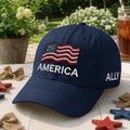 Custom USA Flag Embroidered Hat, Patriotic American Baseball Cap, July 4th Gift