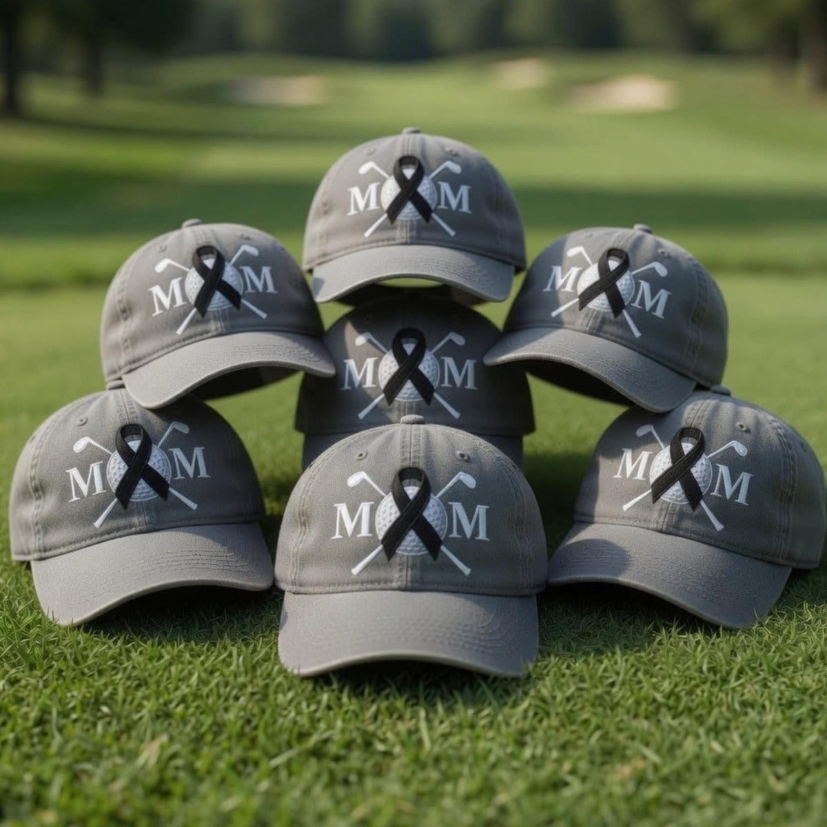 Custom Cancer Awareness Golf Hat, Embroidered Pink Ribbon Dad Cap, Golfing Mom Gift, Retro Sports Charity Event Hat, Breast Cancer Cap