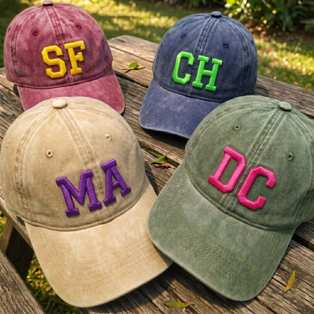 Custom Puff Embroidery Hat, Personalized Varsity Letter Cap, Custom Initial Baseball Hat, 3D Raised Text Dad Hat, Washed Cotton Cap