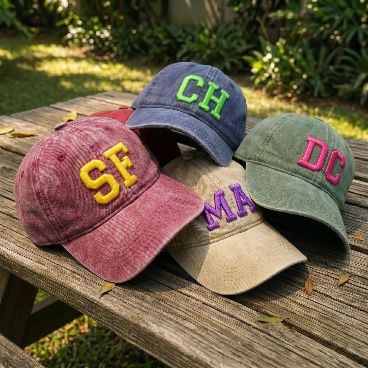 Custom Puff Embroidery Hat, Personalized Varsity Letter Cap, Custom Initial Baseball Hat, 3D Raised Text Dad Hat, Washed Cotton Cap