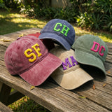 Custom Puff Embroidery Hat, Personalized Varsity Letter Cap, Custom Initial Baseball Hat, 3D Raised Text Dad Hat, Washed Cotton Cap