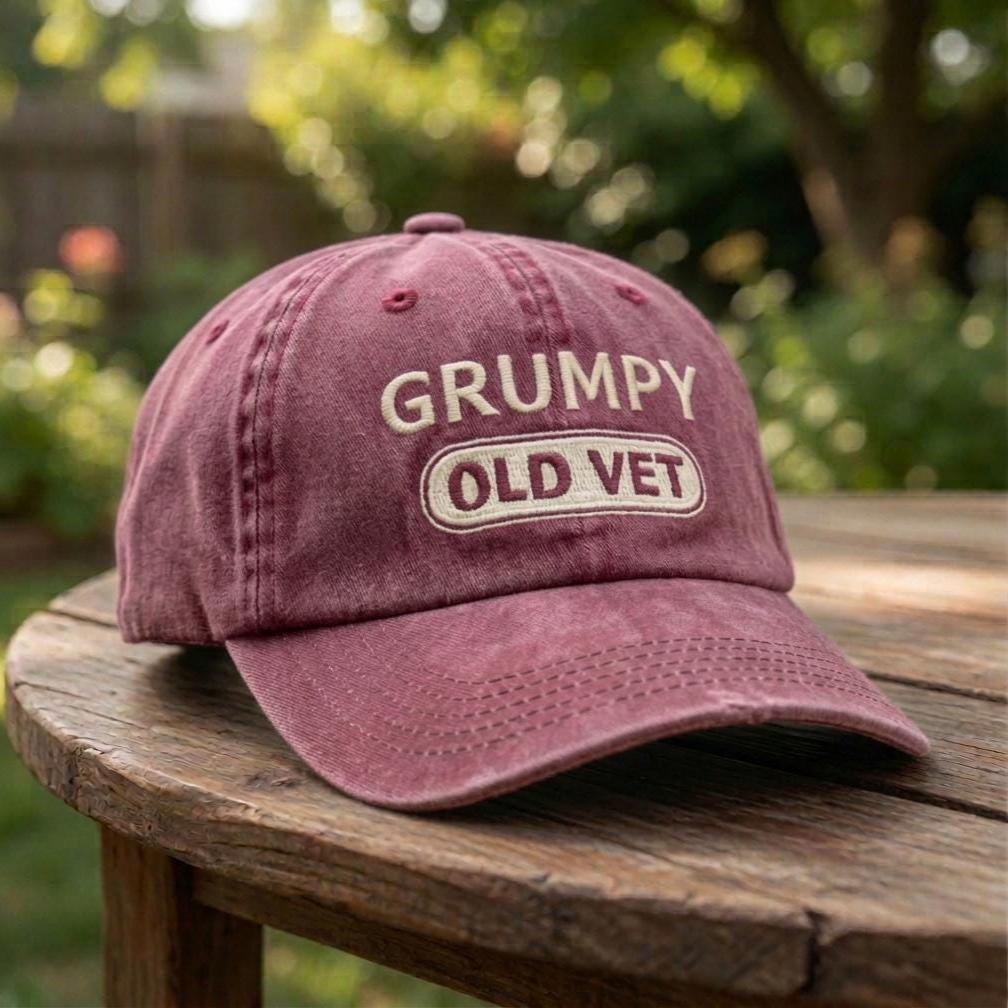 Funny Veteran Embroidered Hat, Vintage Distressed Cotton Dad Cap, Veteran Appreciation Gift