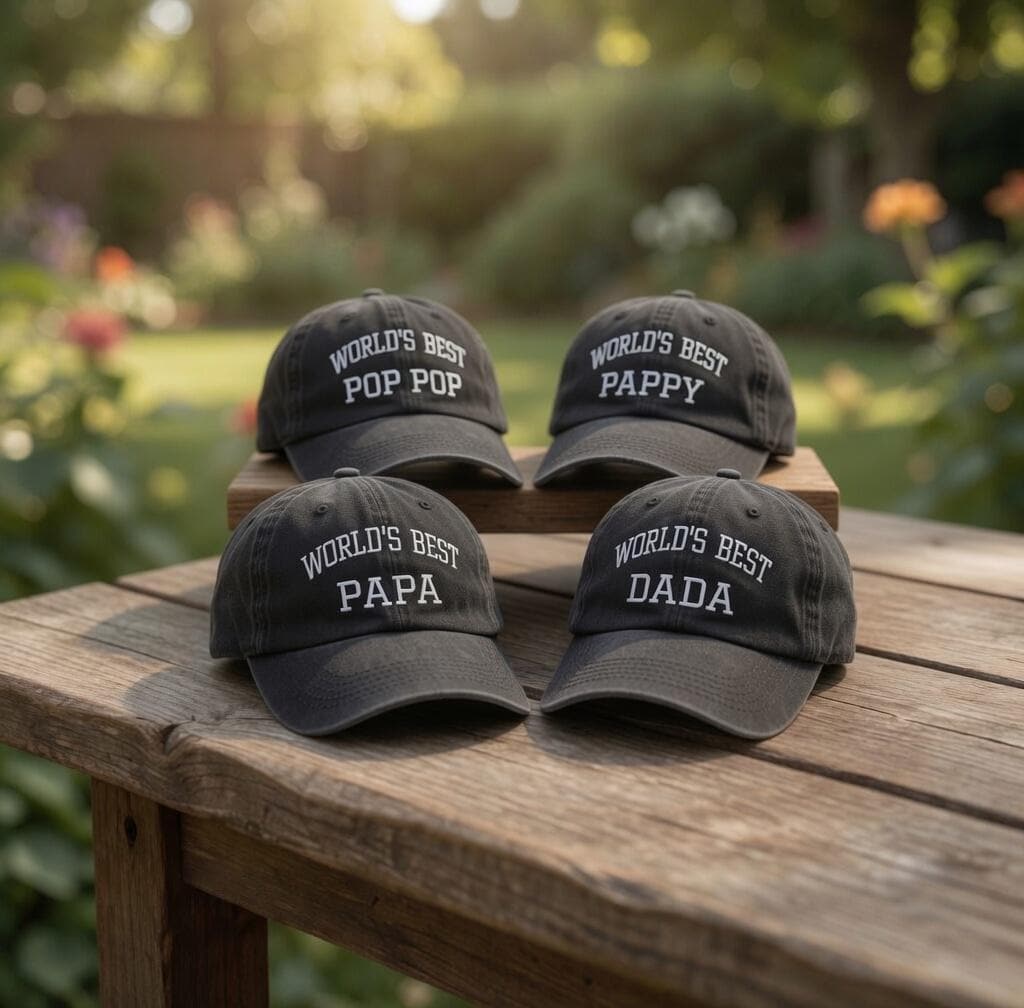Custom Worlds Best Dad Hat, Personalized Papa Dada Cap, Pop Pop Pappy Birthday Gift, Embroidered Father's Day Gift, Distressed Cotton Hat