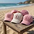 Custom Seashell Baseball Cap, Pink Cream Beach Trip Dad Hat, Personalized Ocean Theme Gift, Retro Vacation Souvenir, Cute Summer Sun Cap