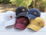 Rainbow Heart Embroidered Hat, Colorful Pride Baseball Cap, LGBTQ+ Equality Gift