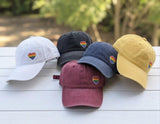 Rainbow Heart Embroidered Hat, Colorful Pride Baseball Cap, LGBTQ+ Equality Gift