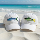 Coastal Bass Fish Embroidered Hat, Vintage Washed Dad Cap, Fishing and Beach Lover Gift