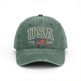 American Flag Embroidered Hat, Patriotic USA Baseball Cap, Fourth of July Gift