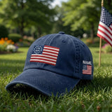 Vintage American Flag Embroidered Hat, Patriotic 13 Star Baseball Cap, July 4th Gift