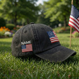Vintage American Flag Embroidered Hat, Patriotic 13 Star Baseball Cap, July 4th Gift
