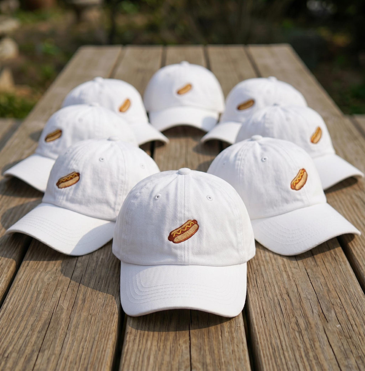 Custom Hot Dog Hat, Embroidered Foodie Gift, Funny White Baseball Cap, Personalized Fast Food Cap, Cute Aesthetic Dad Hat, Gift for Him