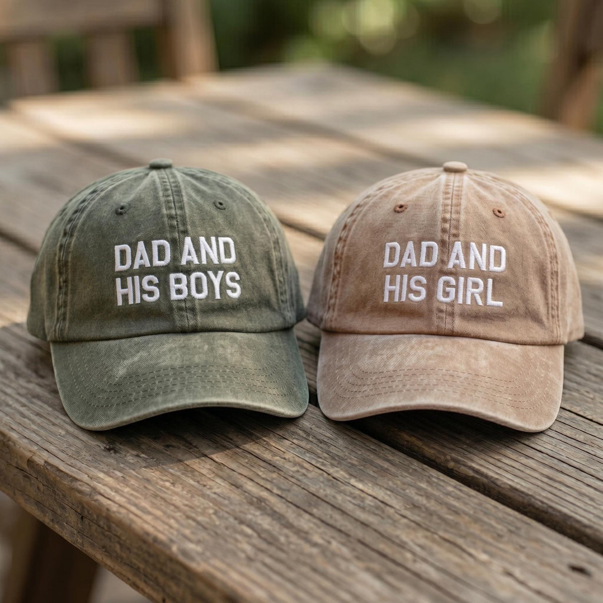Custom Dad Hat, Personalized Father's Day Gift, Dad and His Boys Cap, Custom Text Hat for Dad, Distressed Cotton Cap, Birthday Gift Him