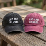 Custom Dad Hat, Personalized Father's Day Gift, Dad and His Boys Cap, Custom Text Hat for Dad, Distressed Cotton Cap, Birthday Gift Him