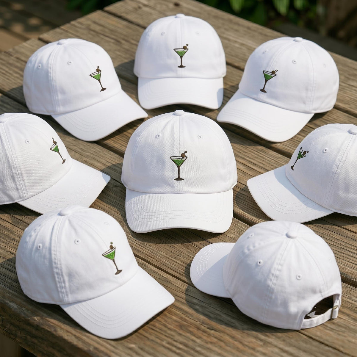 Custom Martini Glass Hat, Embroidered Cocktail Lover Gift, Funny White Baseball Cap, Personalized Bartender Cap, Cute Aesthetic Drink Hat