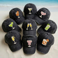 Embroidered Cocktail Hat, Washed Cotton Dad Cap, Retro Vacation Baseball Hat
