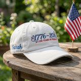 1776 Patriotic Embroidered Hat, Vintage American Flag Baseball Cap, Independence Day Gift