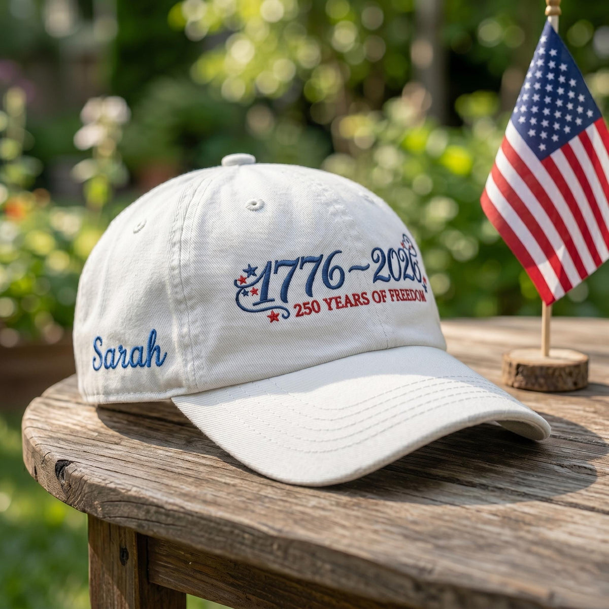 1776 Patriotic Embroidered Hat, Vintage American Flag Baseball Cap, Independence Day Gift