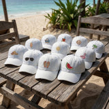 Custom Beach Hat, Embroidered Summer Baseball Cap, Personalized Starfish Flamingo Dad Hat, Cute Matching Vacation Gift, Cotton Cap