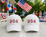 Vintage American Flag Embroidered Hat, Patriotic USA Baseball Cap, July 4th Gift