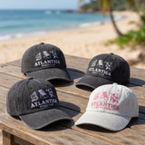 Custom Hat, Vintage Beach Club Embroidered Washed Cotton Dad Cap, Personalized Vacation Gift, Retro Coastal Aesthetic Baseball Hat