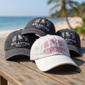 Custom Hat, Vintage Beach Club Embroidered Washed Cotton Dad Cap, Personalized Vacation Gift, Retro Coastal Aesthetic Baseball Hat