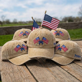 Custom Name US Flag Hat, Coquette Bow Patriotic Cap, Embroidered 4th of July United States Birthday Gift, Custom Family Group Dad Hat