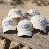 Custom Beach Club Hat, Vintage Seashell Starfish Embroidered Dad Cap, Personalized Vacation Gift, Retro Coastal Aesthetic Baseball