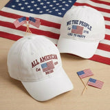 All American Bride We The People Embroidered Hat - Patriotic Bachelorette Wedding Cotton Dad Cap