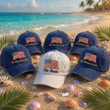 Patriotic Bachelorette Embroidered Hats, USA Flag Bridal Party Baseball Caps, Girls Trip Gift