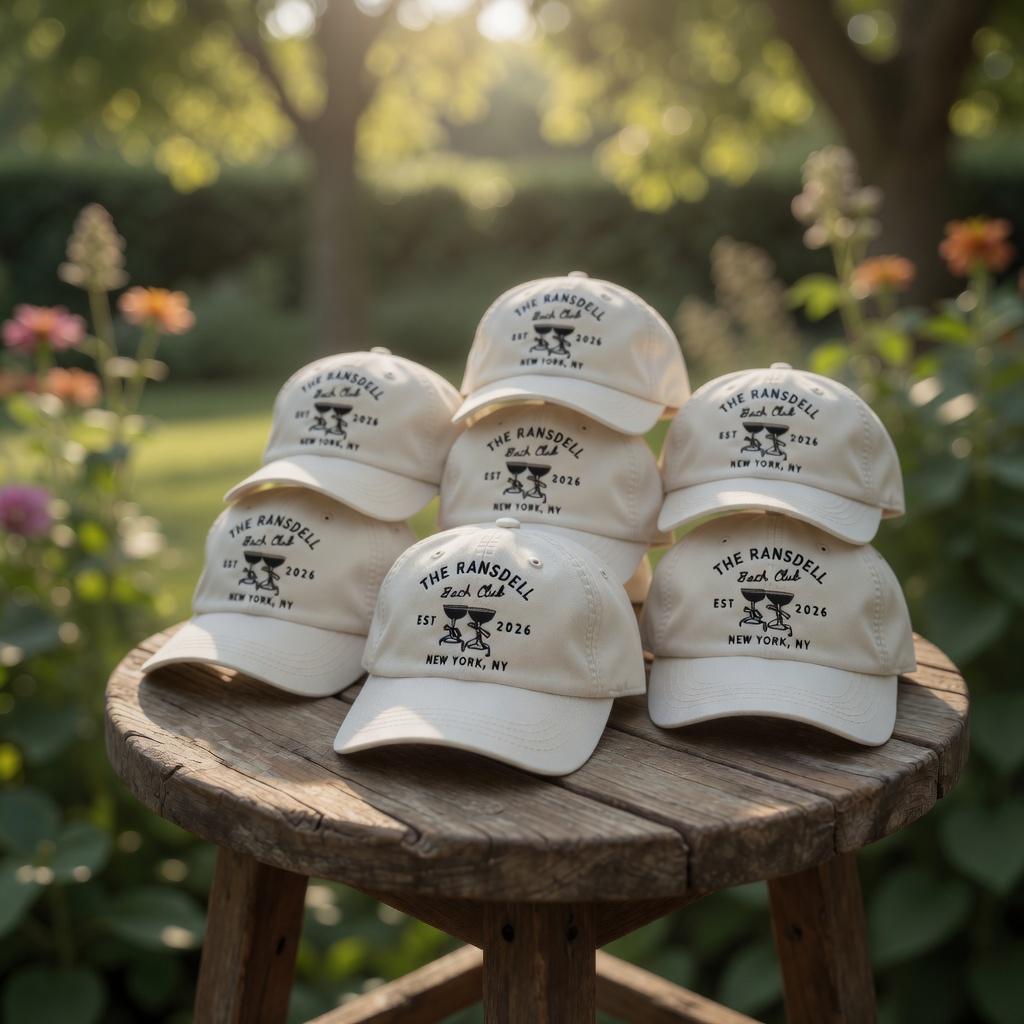 Custom Bachelor Party Hat, Embroidered Cocktail Bach Club Dad Cap, Personalized Groomsmen Hat, New York Guys Trip 2026 Groom Squad Gift